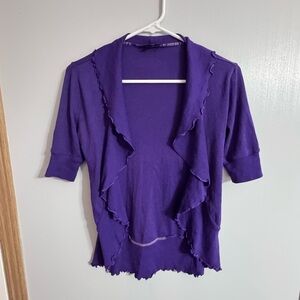 Express Purple Women's Ruffled Sexy Basic Cardigan Size XS